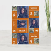 Square Foto Abschluss Class Jahr Burniere Orange Karte (Rückseite)