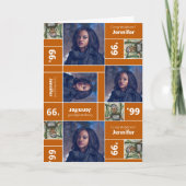 Square Foto Abschluss Class Jahr Burniere Orange Karte (Vorderseite)