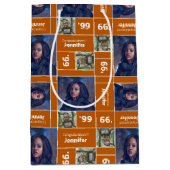 Square Foto Abschluss Class Jahr Burniere Orange Mittlere Geschenktüte (Vorderseite)