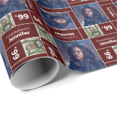 Square Foto Abschluss Class Jahr Maroon Geschenkpapier (Rolleneckpunkt)