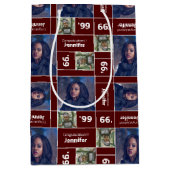 Square Foto Abschluss Class Jahr Maroon Mittlere Geschenktüte (Vorderseite)