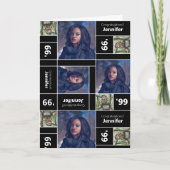 Square Foto Abschluss Class Year Black Card Karte (Vorderseite)