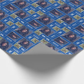 Square Foto Abschluss Class Year Blue Geschenkpapier (Ecke)