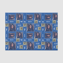 Square Foto Abschluss Class Year Blue Seidenpapier