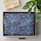 Square Foto Abschluss Class Year Blue Seidenpapier (Geschenk)