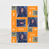 Square Foto Abschluss Class Year Orange Karte (Rückseite)