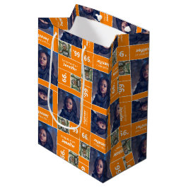 Square Foto Abschluss Class Year Orange Mittlere Geschenktüte