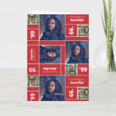 Square Foto Abschluss Class Year Red Card Karte (Rückseite)