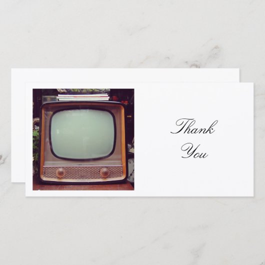 Square Foto - Altes Fernsehen Dankeskarte (Vorne/Hinten)