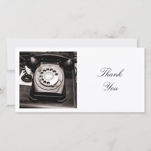 Square Foto - Altes Telefon Dankeskarte (Vorderseite)