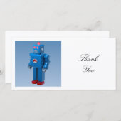 Square Foto - Blue Robot Dankeskarte (Vorne/Hinten)