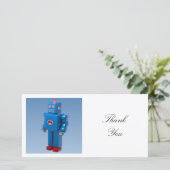 Square Foto - Blue Robot Dankeskarte (Stehend Vorderseite)