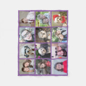 Square Foto Collage - Bis zu 12 Fotos Lila Fleecedecke (Vorderseite)