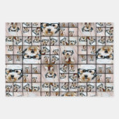 Square Foto Collage - Bis zu 14 Fotos Schwarz Geschenkpapier Set (Vorderseite)