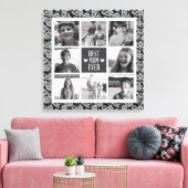 Square Foto Collage, Black&White Paisley 8 Fotos Leinwanddruck (Insitu (Wohnzimmer))