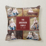 Square Foto Collage Custom Throw Kissen<br><div class="desc">Hintergrundfarbe kann online angepasst werden (in jeder Farbe!). Entworfen von Berry Berry Sweet {www.berryberrysweet.com}</div>