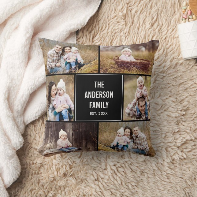 Square Foto Collage Custom Throw Pillow Kissen (Decke)