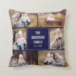 Square Foto Collage Custom Throw Pillow Kissen<br><div class="desc">Die Hintergrundfarbe kann online angepasst werden (in jeder Farbe!). Entworfen von Berry Berry Sweet {www.berryberrysweet.com}</div>