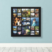 Square Foto Collage Grid mit Ihren Bildern Leinwanddruck (Insitu (Holzboden))