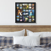 Square Foto Collage Grid mit Ihren Bildern Leinwanddruck (Insitu (Schlafzimmer))