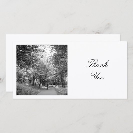 Square Foto - Cycle Path BW Dankeskarte (Vorne/Hinten)