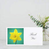 Square Foto - Daffodil auf Green Dankeskarte (Stehend Vorderseite)