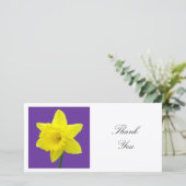 Square Foto - Daffodin auf Lila Dankeskarte (Stehend Vorderseite)