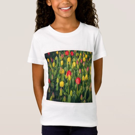 Square Foto - Farbenfrohe Tulissen T-Shirt (Vorderseite)