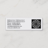 Square Foto - Geometrische Blume 02 Mini Visitenkarte (Rückseite)