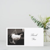 Square Foto - Hühnchen im Korb Dankeskarte (Stehend Vorderseite)