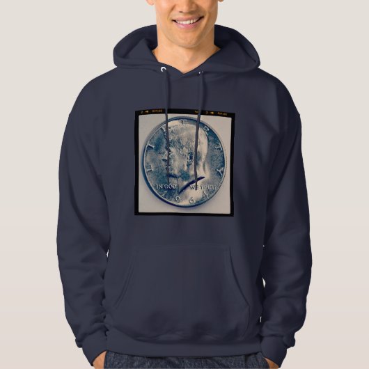 Square Foto - JFK, halber Dollar Hoodie (Vorderseite)