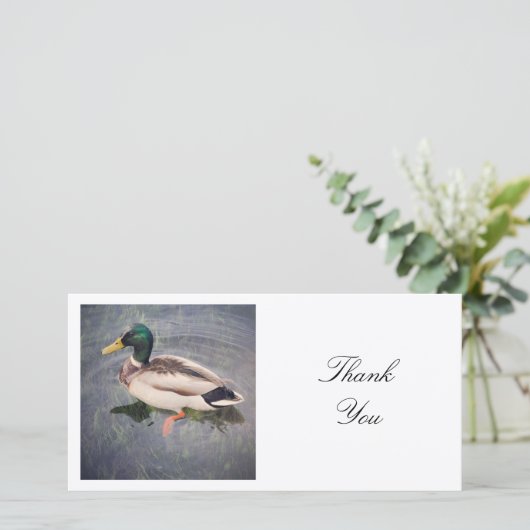 Square Foto - Mallard Duck Dankeskarte (Stehend Vorderseite)