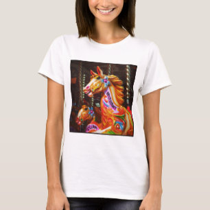 Square Foto - Merry-go-round Horses 02 T-Shirt
