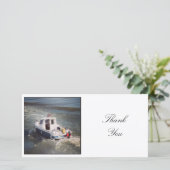 Square Foto - Motorboot Dankeskarte (Stehend Vorderseite)