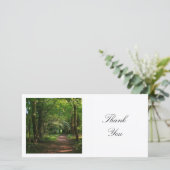 Square Foto - Pfad im Wald Dankeskarte (Stehend Vorderseite)