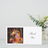 Square Foto - Rodelpferde Dankeskarte (Stehend Vorderseite)