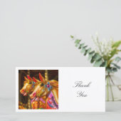 Square Foto - Rodelpferde Dankeskarte (Stehend Vorderseite)