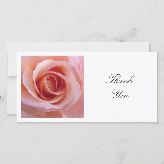 Square Foto - Rosa Rose Dankeskarte (Vorderseite)