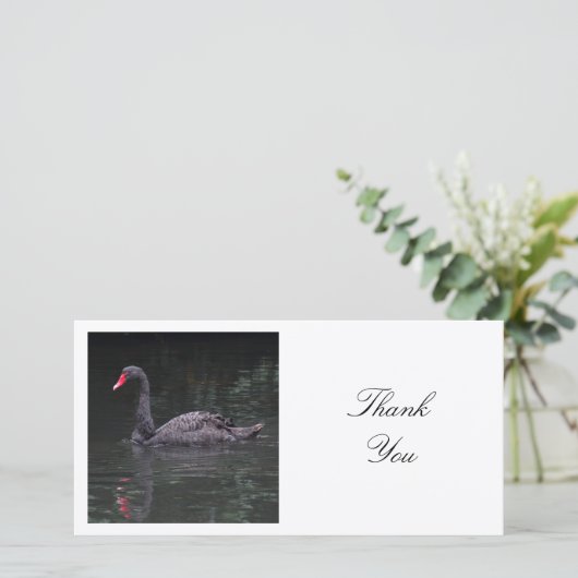 Square Foto - Schwarzer Schwan Dankeskarte (Stehend Vorderseite)