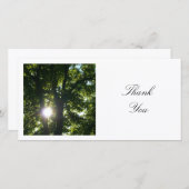 Square Foto - Sonne durch die Bäume Dankeskarte (Vorne/Hinten)