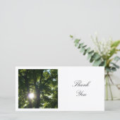 Square Foto - Sonne durch die Bäume Dankeskarte (Stehend Vorderseite)