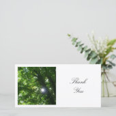 Square Foto - Sonne durch die Bäume Dankeskarte (Stehend Vorderseite)