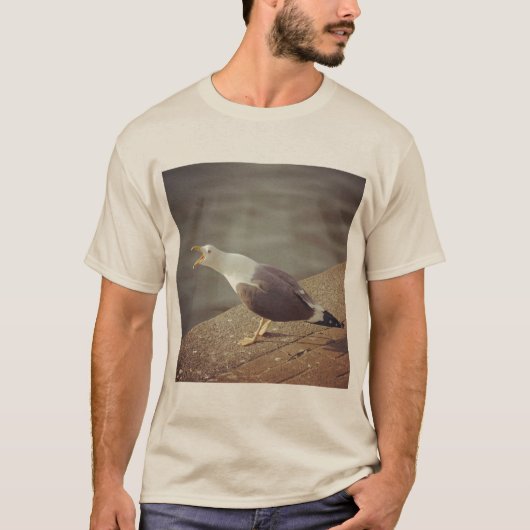 Square Foto - Squawawing Seagull T-Shirt (Vorderseite)