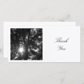 Square Foto - Sun Through the Trees (BW) Dankeskarte (Vorne/Hinten)