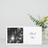 Square Foto - Sun Through the Trees (BW) Dankeskarte (Stehend Vorderseite)