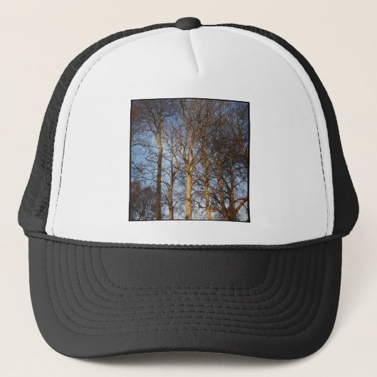 Square Foto - Sunlit Winter Trees Truckerkappe (Vorderseite)