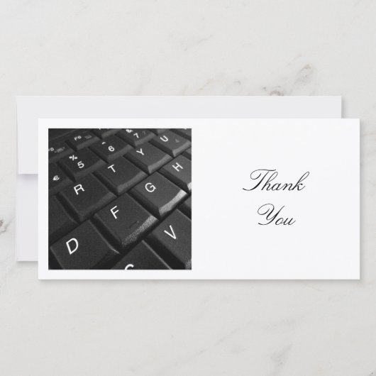 Square Foto - Tastatur Dankeskarte (Vorderseite)