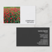 Square Foto (v2) - Bett von Red Tulips 01 Visitenkarte (Vorne/Hinten)