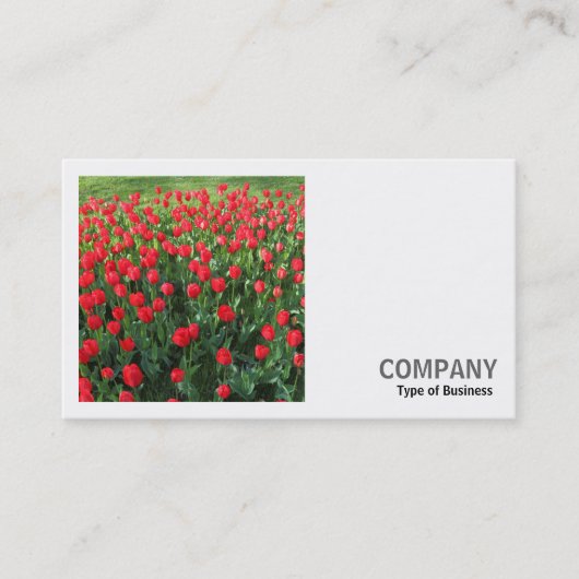 Square Foto (v2) - Bett von Red Tulips 01 Visitenkarte (Vorderseite)