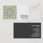 Square Foto (v2) - Farbenfrohe Kaleidoskop 02 Visitenkarte (Vorne/Hinten)